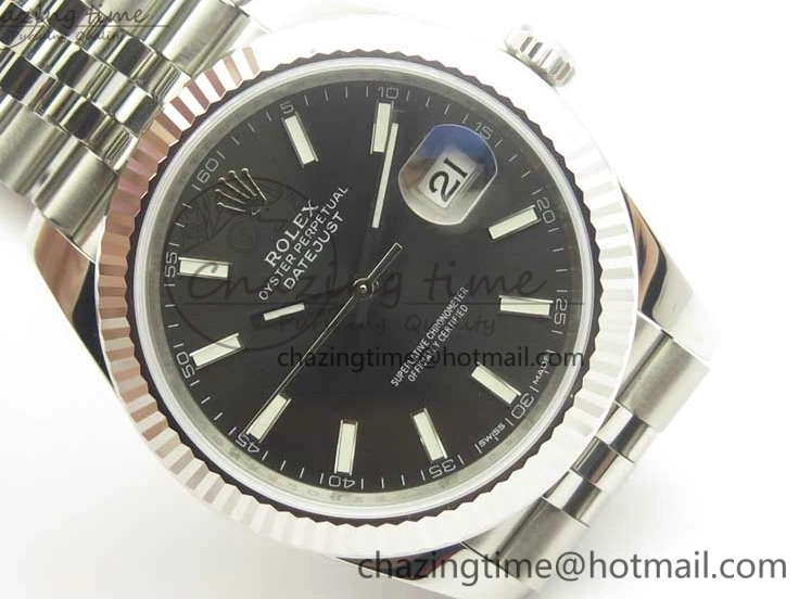 MiroTime 0219 DateJust 41 126334 SS REF 1:1 Best Edition Gray Dial Stick Markers on Jubilee Bracelet A3235 Clone V OdorResistant 3382